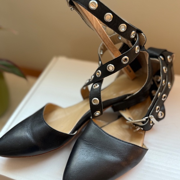 Poppy Barley Rivet Strap Flat Shoes - Picture 1 of 6